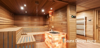 Kombinált szaunaház zuhanyzóval, WC-vel