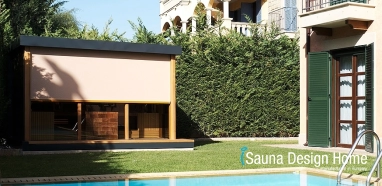 Kerti szaunaház medencével Kerti szaunaház medencével